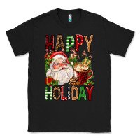 Black happy holiday santa claus christmas Classic Tee - FaDigitalArtStudio