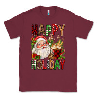 Burgundy happy holiday santa claus christmas Classic Tee - FaDigitalArtStudio