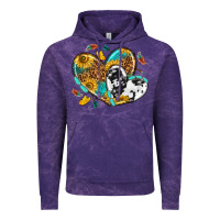Cloud Purple cowhide leopard hearts Vintage Hoodie - texasbilliewilder