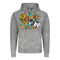 Cloud Rock cowhide leopard hearts Vintage Hoodie - texasbilliewilder