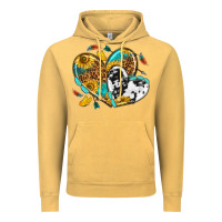 Vintage Mustard cowhide leopard hearts Vintage Hoodie - texasbilliewilder