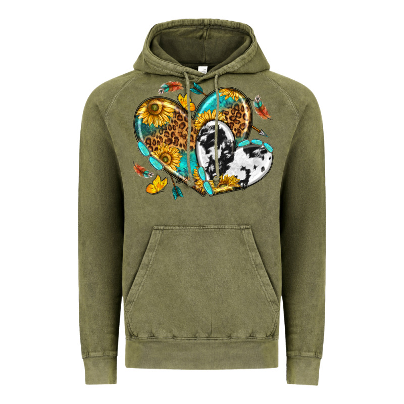 Cowhide Leopard Hearts Vintage Hoodie by texasbilliewilder | Teevron