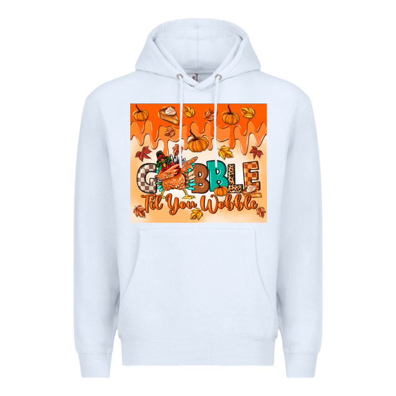 Gobble Til You Wobble Tumbler Premium Hoodie by MaliasSmallBusiness | Teevron