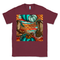 Burgundy western thanksgiving seamless pattern Classic Tee - BundleAndBundleShop