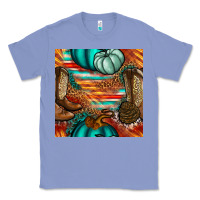 Colony Blue western thanksgiving seamless pattern Classic Tee - BundleAndBundleShop