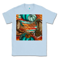 Dusty Blue western thanksgiving seamless pattern Classic Tee - BundleAndBundleShop