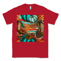 Red western thanksgiving seamless pattern Classic Tee - BundleAndBundleShop