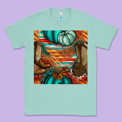 Western Thanksgiving Seamless Pattern Classic Tee Designed By Bundleandbundleshop