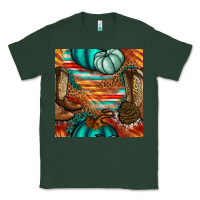 Sports Green western thanksgiving seamless pattern Classic Tee - BundleAndBundleShop
