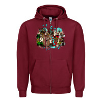 Burgundy love wood slice ornament Zipper Hoodie - JahusDesignShop