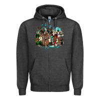 Charcoal Heather love wood slice ornament Zipper Hoodie - JahusDesignShop