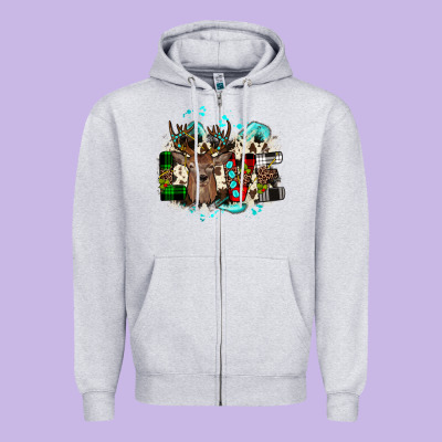 Love Wood Slice Ornament Zipper Hoodie Designed By Jahusdesignshop