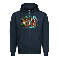Navy love wood slice ornament Zipper Hoodie - JahusDesignShop