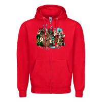 Red love wood slice ornament Zipper Hoodie - JahusDesignShop