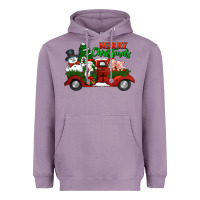 Lavender merry christmas snowman and farm animals truck Heavyweight Hoodie - Jasminsmagicworld