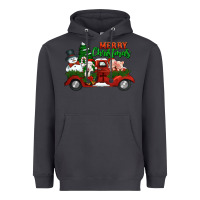 Smoke merry christmas snowman and farm animals truck Heavyweight Hoodie - Jasminsmagicworld