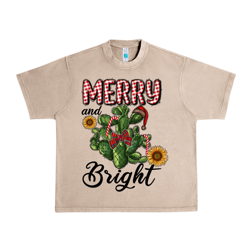 Merry And Bright With Cactus Urban Heavy Tee by RanaPortraitStore | Teevron