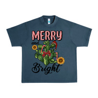 Midnight Navy merry and bright with cactus Urban Heavy Tee - RanaPortraitStore