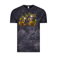 Cloud Black 2 donkeys with sunflowers Vintage Tee - BarkalooDesign
