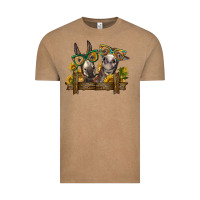 Vintage Coffee 2 donkeys with sunflowers Vintage Tee - BarkalooDesign