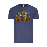 Vintage Denim 2 donkeys with sunflowers Vintage Tee - BarkalooDesign
