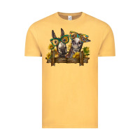 Vintage Mustard 2 donkeys with sunflowers Vintage Tee - BarkalooDesign