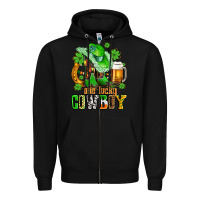 Black one lucky  cowboy with hat and boots Zipper Hoodie - AdoDesignShop