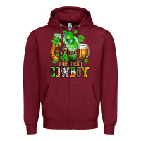 Burgundy one lucky  cowboy with hat and boots Zipper Hoodie - AdoDesignShop