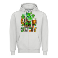 Dove Grey one lucky  cowboy with hat and boots Zipper Hoodie - AdoDesignShop