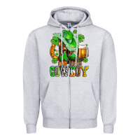 Heather Grey one lucky  cowboy with hat and boots Zipper Hoodie - AdoDesignShop
