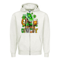 Oatmeal Heather one lucky  cowboy with hat and boots Zipper Hoodie - AdoDesignShop