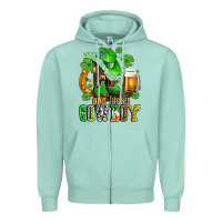 Seafoam one lucky  cowboy with hat and boots Zipper Hoodie - AdoDesignShop