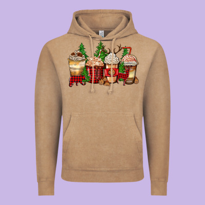 Vintage Hoodie lumberjack coffee cups
