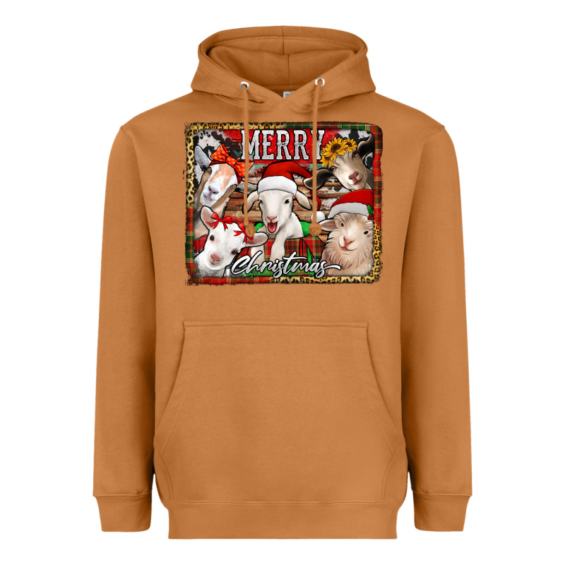 Merry Christmas Goats Heavyweight Hoodie by Jasminsmagicworld | Teevron