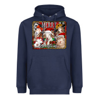 Navy merry christmas goats Heavyweight Hoodie - Jasminsmagicworld