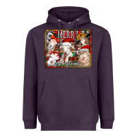 Plum merry christmas goats Heavyweight Hoodie - Jasminsmagicworld