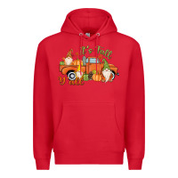 Red It's Fall Y'all Gnome Premium Hoodie - MaliasSmallBusiness