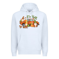 White It's Fall Y'all Gnome Premium Hoodie - MaliasSmallBusiness