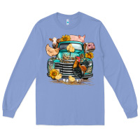 Colony Blue farm truck farm animals Long Sleeve Tee - FaDigitalArtStudio