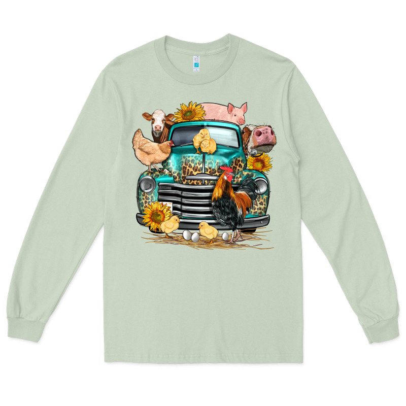 Farm Truck Farm Animals Long Sleeve Tee by FaDigitalArtStudio | Teevron