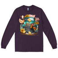 Plum farm truck farm animals Long Sleeve Tee - FaDigitalArtStudio