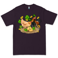Plum st patricks day farm chicken rooster chick  shamrock gold Premium Tee - Artiststas