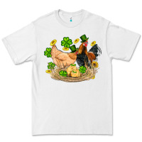 White st patricks day farm chicken rooster chick  shamrock gold Premium Tee - Artiststas