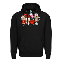 Black Nurse Coffee Cups Zipper Hoodie - Artiststas