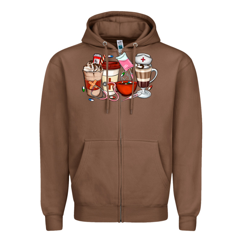 Nurse Coffee Cups Zipper Hoodie by Artiststas | Teevron