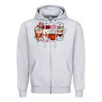Heather Grey Nurse Coffee Cups Zipper Hoodie - Artiststas