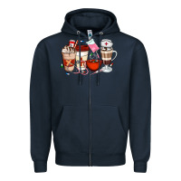 Navy Nurse Coffee Cups Zipper Hoodie - Artiststas