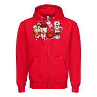 Red Nurse Coffee Cups Zipper Hoodie - Artiststas