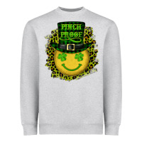 Heather Grey st. patrick's day pinch proof lucky face Heavyweight Sweatshirt - RanaPortraitStore