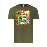 Vintage Olive salt water and sunshine Vintage Tee - texasbilliewilder